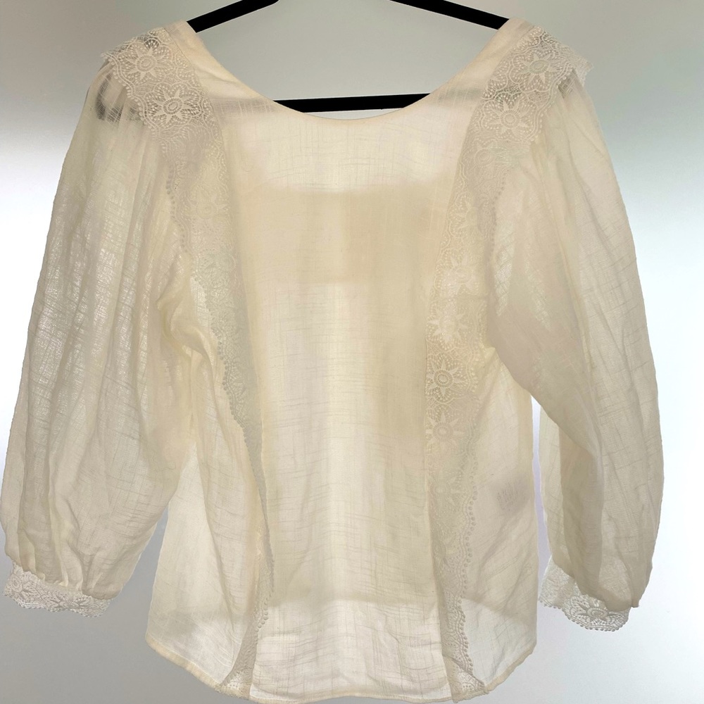 Sezane Cleo Blouse Ecru Size 36 US 4